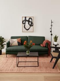 Canapé 2 places avec pieds en métal Fluente, Tissu vert foncé, larg. 166 x prof. 85 cm