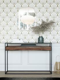 Console avec rangement Helix, Noir, bois de noyer, larg. 120 x prof. 40 cm