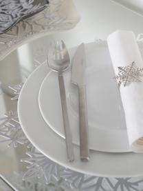 Schneeflocken-Tischsets Snowflake in Silber aus Kunststoff, 2 Stück, Kunststoff (PCV), Silberfarben, Ø 38 cm