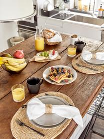 Handgemaakte keramische ontbijtborden Thalia in beige, 2 stuks, Keramiek, Beige, Ø 22 cm