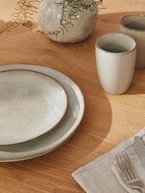 Handgemaakte keramische ontbijtborden Thalia in beige, 2 stuks, Keramiek, Beige, Ø 22 cm