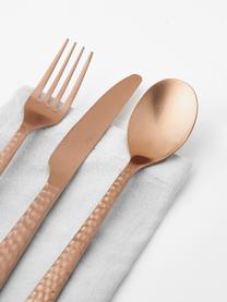 Besteck-Set Hune mit gehämmerten Griffen, 4 Personen (16-tlg.), Rostfreier Stahl 18/8, gebürstet, gehämmert

Damit das matte Finish am besten zur Geltung kommt, sollte es vor dem Eindecken mit einem weichen Tuch poliert werden., Kupferfarben, gehämmerte Griffe, 4 Personen (16-tlg.)