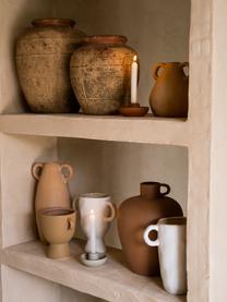 Design-Vase Beata aus Steingut, Steingut, Hellbraun, B 20 x H 18 cm