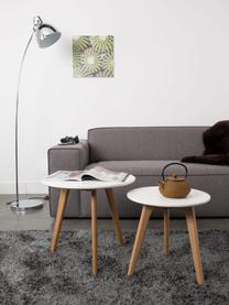 Beistelltisch-Set Bodine im Skandi Design, 2-tlg., Tischplatte: Mitteldichte Holzfaserpla, Weiß, Eichenholz, Set mit verschiedenen Größen