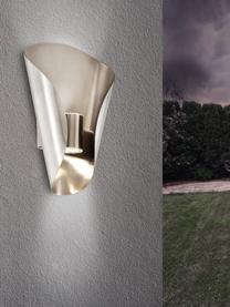 Outdoor LED wandlamp Bosaro, Roestvrij staal, Zilverkleurig, B 17 x H 27 cm