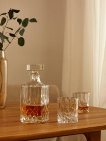Whiskyset George met kristalreliëf, 3-delig, Glas, Transparant, Set met verschillende formaten