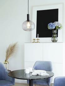 Petite suspension en verre fumé Alton, Noir, gris, Ø 25 x haut. 33 cm