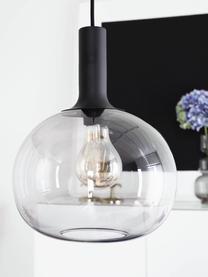 Petite suspension en verre fumé Alton, Noir, gris, Ø 25 x haut. 33 cm