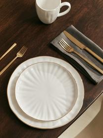 Service de table en porcelaine Sali, 4 personnes (12 élém.), Porcelaine, Blanc avec bordure dorée, 4 personnes (12 élém.)