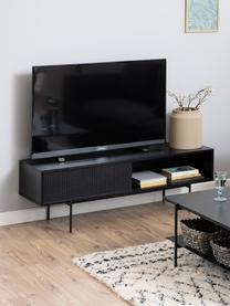 TV-Konsole Angus, Korpus: Mitteldichte Holzfaserpla, Füße: Metall, pulverbeschichtet, Holz, schwarz lackiert, B 140 x H 45 cm