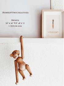 Figura decorativa de madera de teca de diseño Monkey, Madera de teca, madera de limba, barnizadas, certificado FSC, Madera de teca, An 20 x Al 19 cm
