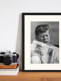 Gerahmter Digitaldruck John, Bild: Digitaldruck auf Papier, , Rahmen: Holz, lackiert, Front: Plexiglas, John F. Kennedy, B 33 x H 43 cm