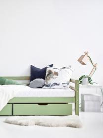 Łóżko dziecięce z drewna sosnowego Eco Dream, Lite drewno sosnowe z certyfikatem FSC, sklejka, Drewno sosnowe lakierowane na zielono, S 90 x D 200 cm