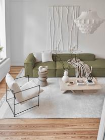 Méridienne modulable XL Lennon, Tissu vert, larg. 357 x prof. 119 cm, dossier à droite