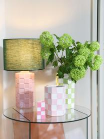 Lampa stołowa Check, Zielony, jasny różowy, Ø 25 x W 42 cm