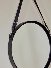 Okrúhle nástenné zrkadlo s kovovým rámom Liz, Čierna, Š 55 x V 100 cm