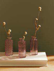 Petit vase en verre Adore, 3 élém., Verre, coloré, Rose, Ø 60 cm