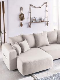 Divano letto angolare 4 posti con contenitore Elvi, Rivestimento: poliestere con rivestimen, Sottostruttura: legno, molle Nosag, Piedini: materiale sintentico Il t, Tessuto grigio, nero, Larg. 282 x Prof. 153 cm