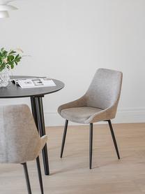 Okrúhla jedálenská súprava so stoličkami Yumi, Ø 115 cm, Drevo, čierna lakované, béžová, Súprava s rôznymi veľkosťami