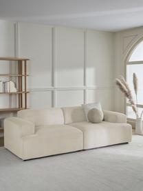 Corduroy bank Melva (3-zits), Bekleding: corduroy (92% polyester, , Frame: massief grenenhout, FSC-g, Poten: kunststof, Corduroy beige, B 238 x H 101 cm