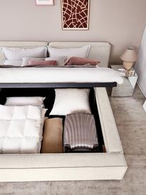 Čalúnená posteľ s úložným priestorom Lennon, Béžová, Š 140 x D 200 cm