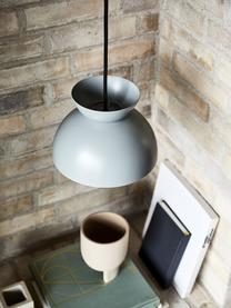 Kleine design hanglamp Butterfly in grijs, Lampenkap: gecoat metaal, Diffuser: opaalglas, Grijs, Ø 21  x H 19 cm
