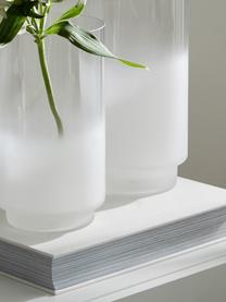 Jarrón soplado artesanalmente Milky, Vidrio, Transparente, blanco, Ø 14 x Al 35 cm