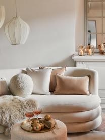 Federa cusino divano in velluto marrone chiaro Dana, 100% velluto di cotone, Marrone, Larg. 50 x Lung. 50 cm