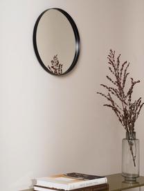 Runder Wandspiegel Ivy mit schwarzem Metallrahmen, Rahmen: Metall, pulverbeschichtet, Rückseite: Mitteldichte Holzfaserpla, Spiegelfläche: Spiegelglas, Schwarz, Ø 30 x T 3 cm