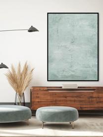 Impression sur toile peinte à la main encadrée Simple Living, Vert sauge, larg. 92 x haut. 120 cm