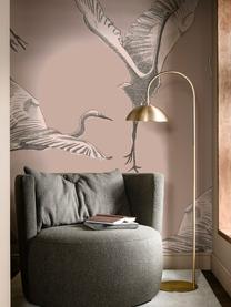 Papel pintado mural Graphic Nature, Tejido no tejido, Rosa, beige, gris, An 300 x Al 280 cm