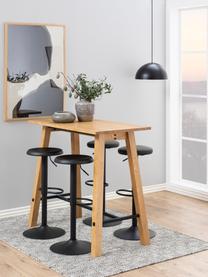 Höhenverstellbarer Barhocker Finch, 2 Stück, Metall, pulverbeschichtet, Schwarz, Ø 40 x H 80 cm