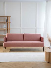 Samt-Sofa Fluente (2-Sitzer) mit Metall-Füßen, Bezug: Samt (Hochwertiger Polyes, Gestell: Massives Kiefernholz, FSC, Füße: Metall, pulverbeschichtet, Samt Rosa, B 166 x T 85 cm