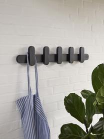 Porte-manteau mural en bois de frêne Merry, 100 % bois de frêne, certifié FSC, Noir, larg. 80 x haut. 14 cm