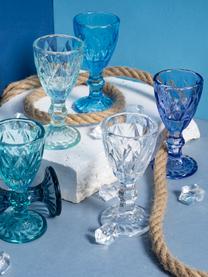 Vasos de chupitos con relive Shades, 6 uds., Vidrio, Tonos azules, Ø 5 x Al 11 cm