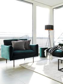 Sillón de terciopelo Moby, Tapizado: terciopelo (poliéster de , Estructura: madera de pino maciza, Patas: metal con pintura en polv, Terciopelo verde oscuro, An 90 x F 90 cm