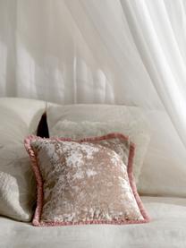 Sametový povlak na polštář s třásněmi Cyrus, Samet (100% polyester)
Certifikát Oeko-Tex Standard 100, třída 1, Béžová, růžová, Š 40 cm, D 40 cm