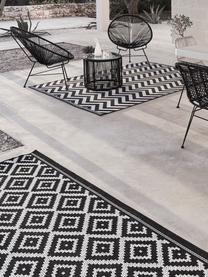 Vzorovaný interiérový/exteriérový koberec Miami, 70 % polypropylen, 30 % polyester, Bílá, černá, Š 200 cm, D 290 cm (velikost L)