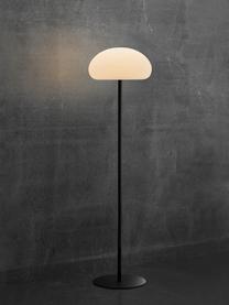 Stmívatelná venkovní stojací lampa Sponge, Bílá, černá, Ø 34 cm, V 126 cm