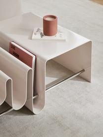 Table basse en métal moderne équipée de porte-revues Julia, Métal, revêtement par poudre, Beige, larg. 85 x prof. 60 cm