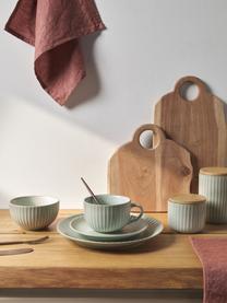 Bol céramique vert clair Itziar, 2 pièces, Céramique, Vert clair, Ø 17 x haut. 7 cm, 630 ml