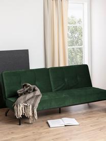 Divano letto in velluto Perugia, Rivestimento: poliestere Il rivestiment, Piedini: metallo verniciato, Velluto verde bosco, Larg. 198 x Prof. 95 cm