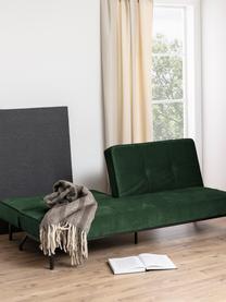Divano letto in velluto Perugia, Rivestimento: poliestere Il rivestiment, Piedini: metallo verniciato, Velluto verde bosco, Larg. 198 x Prof. 95 cm