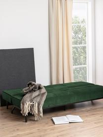 Divano letto in velluto Perugia, Rivestimento: poliestere Il rivestiment, Piedini: metallo verniciato, Velluto verde bosco, Larg. 198 x Prof. 95 cm