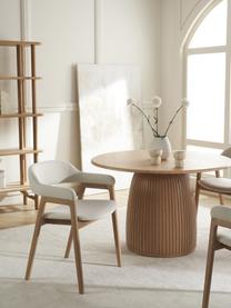 Sedia imbottita Santiano, Rivestimento: 100% poliestere Con 40.00, Struttura: compensato, Gambe: legno di quercia massicci, Tessuto bianco sporco, Larg. 58 x Prof. 58 cm
