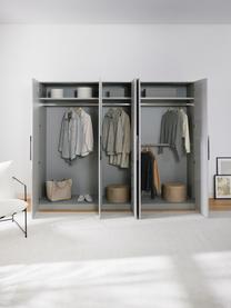 Armadio componibile con ante battenti Simone, larg. 250 cm, in diverse varianti, Legno, grigio, Interno Basic, alt. 200 cm