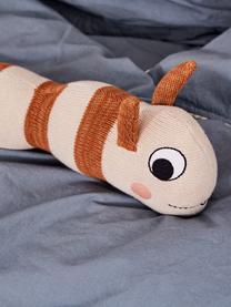 Großes Kuschelkissen Leo, Baumwolle, Karamellbraun, gebrochenes Weiß, L 140 cm