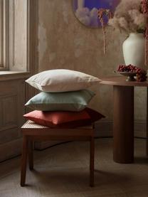 Poszewka na poduszkę z aksamitu i lnu Adelaide, Czerwony, blady różowy, S 45 x D 45 cm