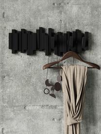 Perchero de pared de diseño Sticks, Plástico, Negro, An 48 x Al 18 cm