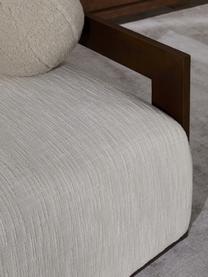 Poltroncina Cooper, Rivestimento: 97% poliestere, 3% lino I, Struttura: legno di frassino massicc, Gambe: legno di quercia, Tessuto bianco crema, Larg. 71 x Prof. 98 cm